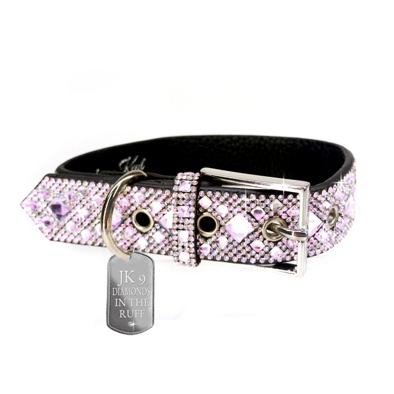 DIAMONDS IN THE RUFF DOG COLLAR PINK SMALL