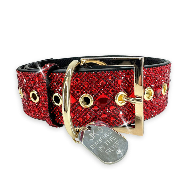 LIGHT RED DOG COLLAR LARGE